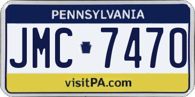 PA license plate JMC7470
