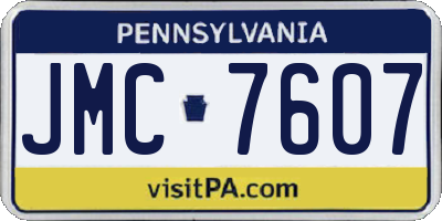 PA license plate JMC7607