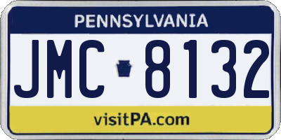 PA license plate JMC8132