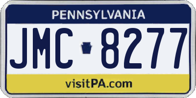 PA license plate JMC8277