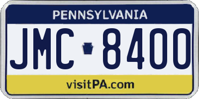 PA license plate JMC8400