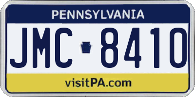 PA license plate JMC8410