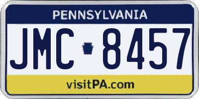 PA license plate JMC8457