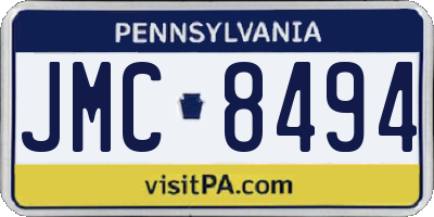 PA license plate JMC8494