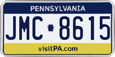 PA license plate JMC8615