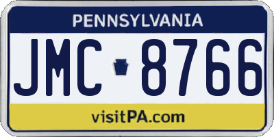PA license plate JMC8766