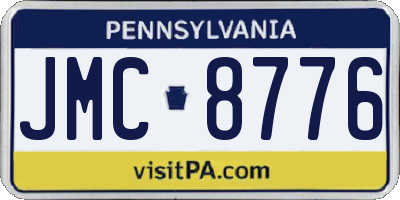 PA license plate JMC8776