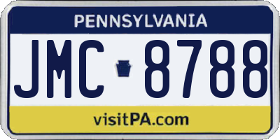 PA license plate JMC8788