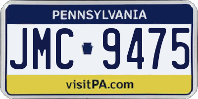 PA license plate JMC9475