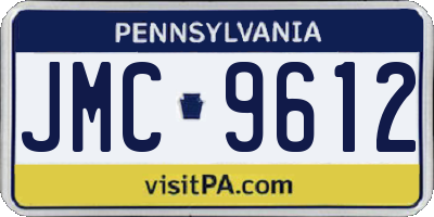 PA license plate JMC9612