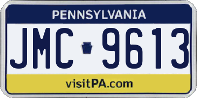 PA license plate JMC9613