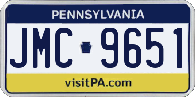 PA license plate JMC9651