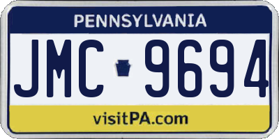 PA license plate JMC9694