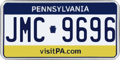 PA license plate JMC9696