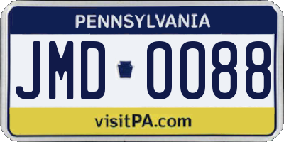 PA license plate JMD0088