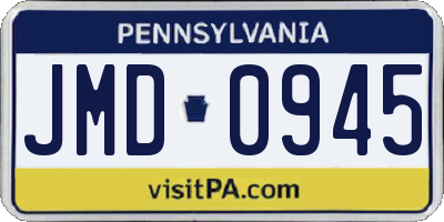 PA license plate JMD0945