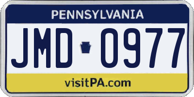 PA license plate JMD0977