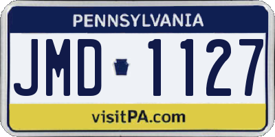 PA license plate JMD1127