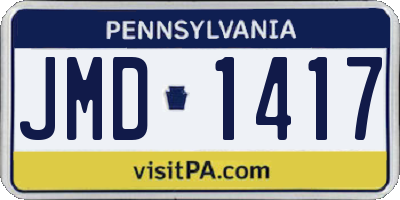 PA license plate JMD1417
