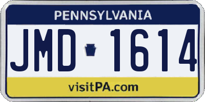PA license plate JMD1614