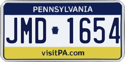 PA license plate JMD1654