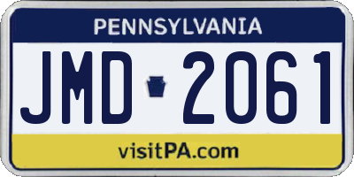PA license plate JMD2061