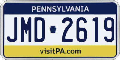PA license plate JMD2619