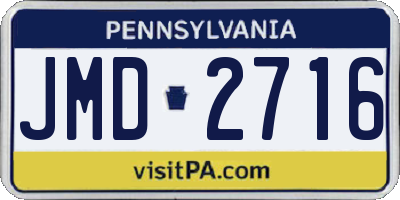 PA license plate JMD2716