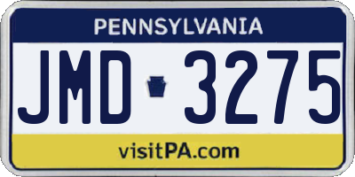 PA license plate JMD3275