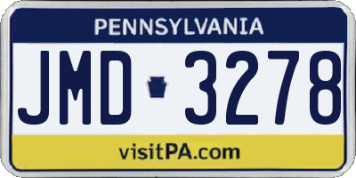 PA license plate JMD3278