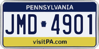 PA license plate JMD4901