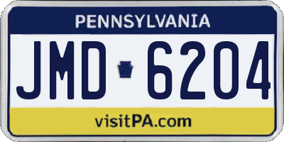 PA license plate JMD6204