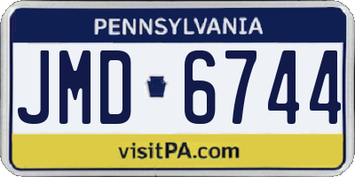 PA license plate JMD6744