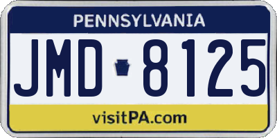 PA license plate JMD8125