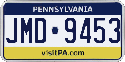 PA license plate JMD9453