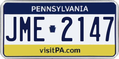 PA license plate JME2147