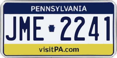 PA license plate JME2241
