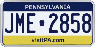 PA license plate JME2858