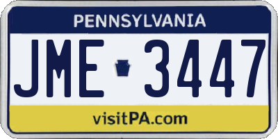 PA license plate JME3447