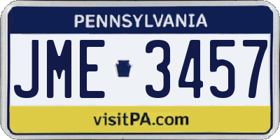 PA license plate JME3457