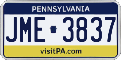 PA license plate JME3837