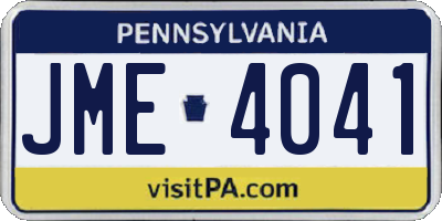 PA license plate JME4041