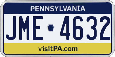 PA license plate JME4632