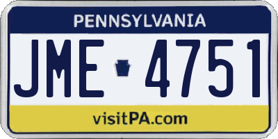 PA license plate JME4751