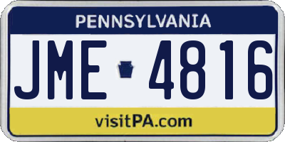 PA license plate JME4816