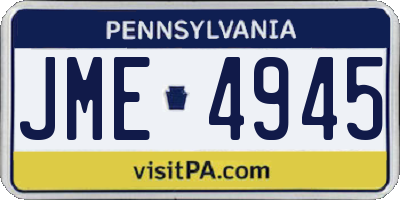 PA license plate JME4945