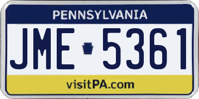 PA license plate JME5361