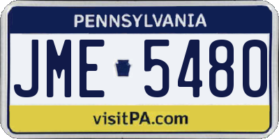 PA license plate JME5480
