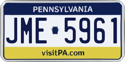 PA license plate JME5961