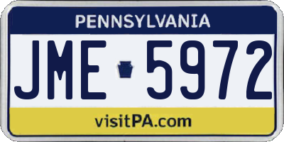 PA license plate JME5972